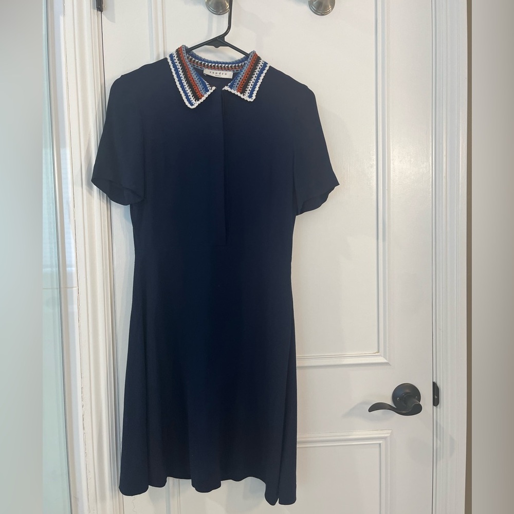 Sandro shirt Dress Xs in navy